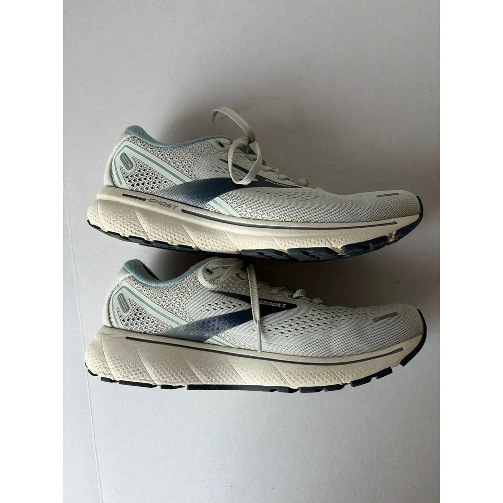 Brooks Ghost 14 Womens Running Shoes Oyster Yucca Blue Fog 1203561B317 Size 9.5